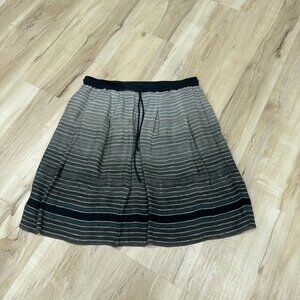 VINCE 100% Silk Pleated Striped‎ Ombre Mini Skirt, Size Small, Multicolor